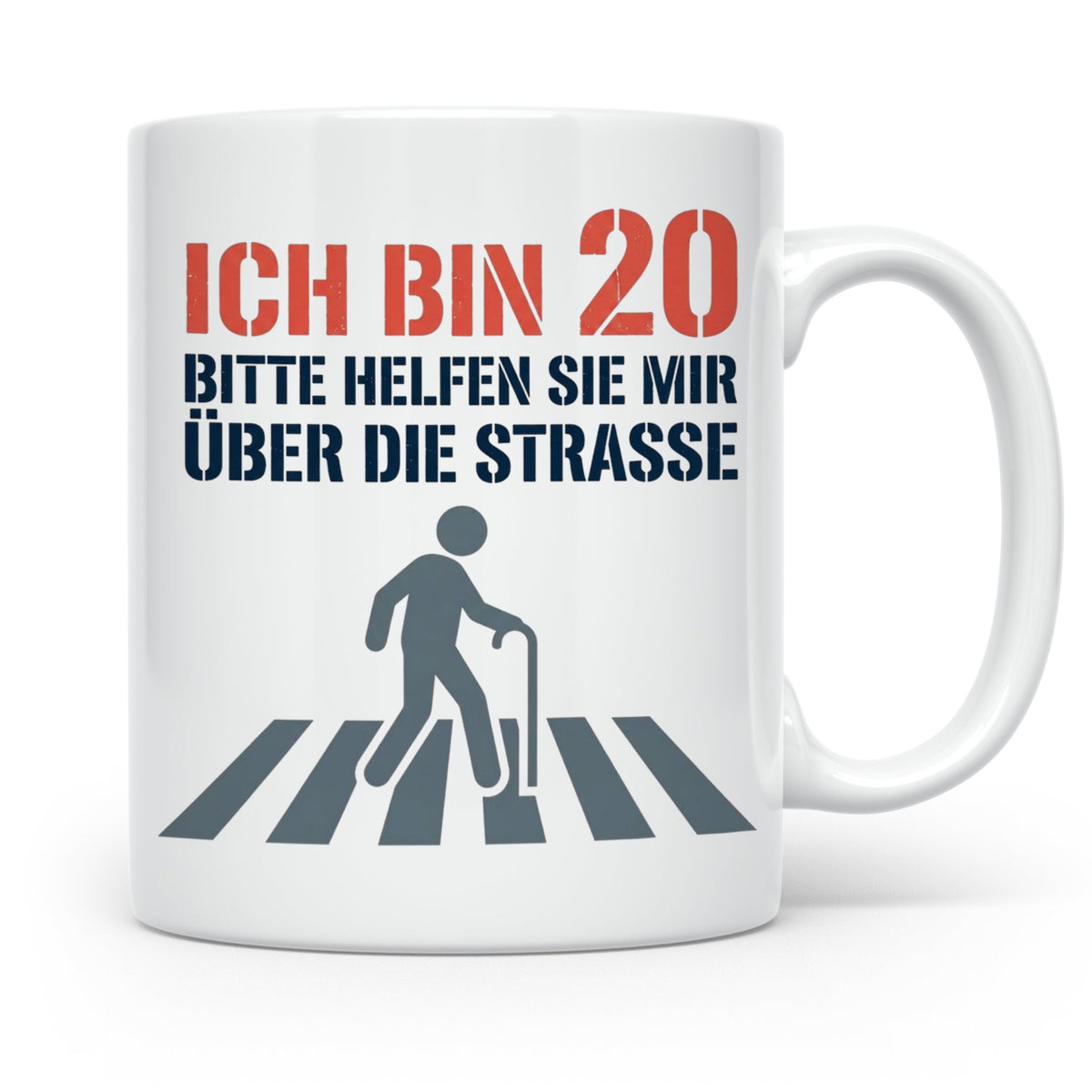 Tasse 20. Geburtstag lustig Spruch Ich bin 20 helfen Sie mir – Weiß [farbe:weiß]