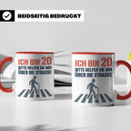 Tasse 20. Geburtstag lustig Spruch Ich bin 20 helfen Sie mir – Rot [farbe:rot]