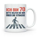 Tasse 70. Geburtstag lustig Ich bin 70 helfen Sie mir, Gesch – Weiß [farbe:weiß]