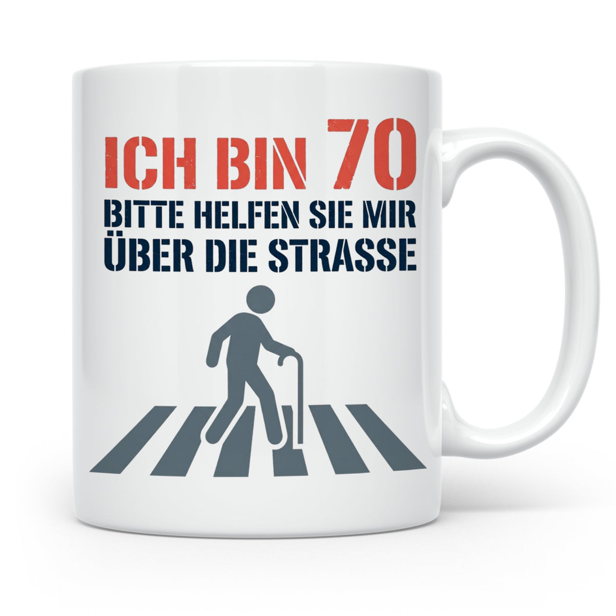 Tasse 70. Geburtstag lustig Ich bin 70 helfen Sie mir, Gesch – Weiß [farbe:weiß]
