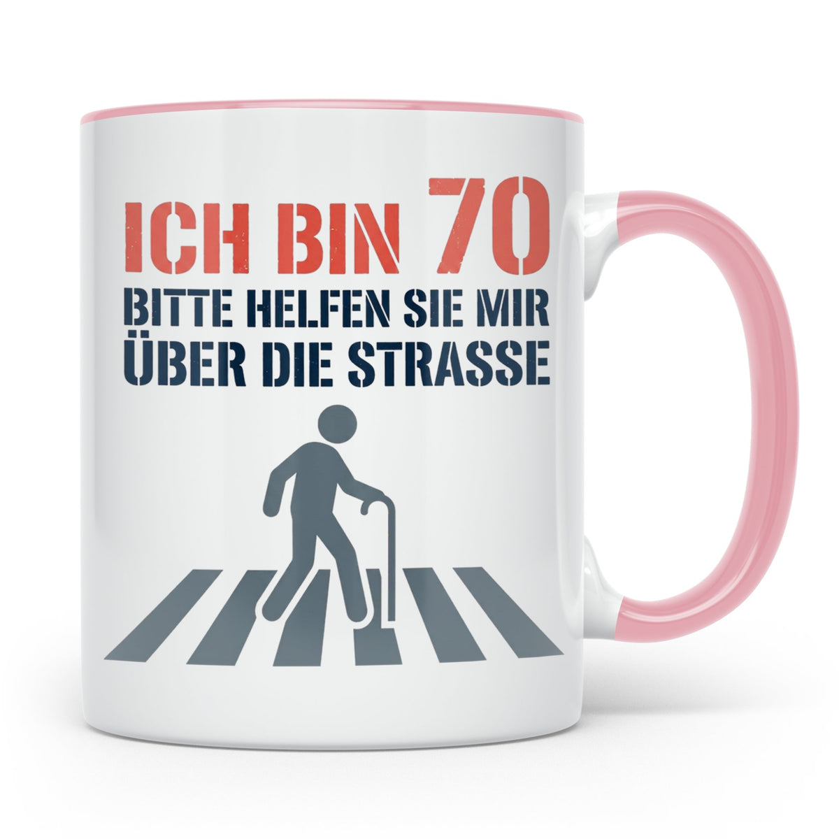 Tasse 70. Geburtstag lustig Ich bin 70 helfen Sie mir, Gesch – Rosa [farbe:rosa]