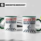Tasse 70. Geburtstag lustig Ich bin 70 helfen Sie mir, Gesch – Grün [farbe:grün]