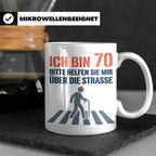 Tasse 70. Geburtstag lustig Ich bin 70 helfen Sie mir, Gesch – Weiß [farbe:weiß]