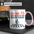 Tasse 70. Geburtstag lustig Ich bin 70 helfen Sie mir, Gesch – Rosa [farbe:rosa]