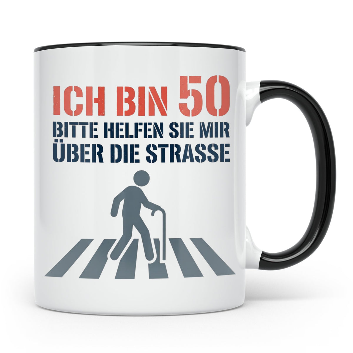 50. Geburtstag Tasse lustig mit Spruch, Geschenkidee für Män – Schwarz [farbe:schwarz]