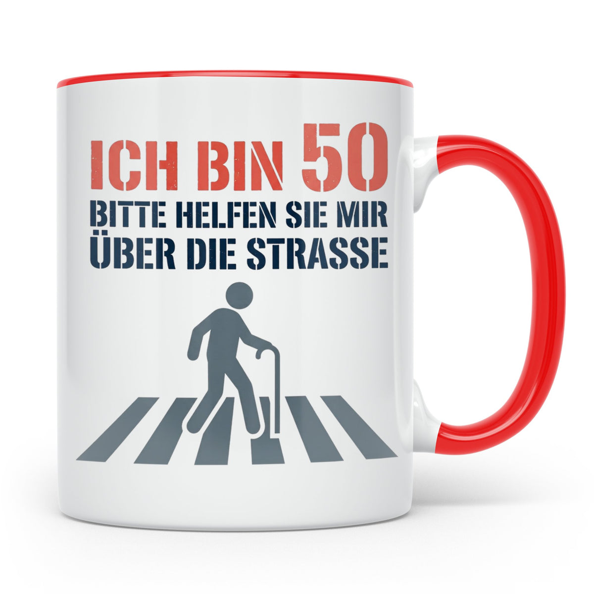 50. Geburtstag Tasse lustig mit Spruch, Geschenkidee für Män – Rot [farbe:rot]