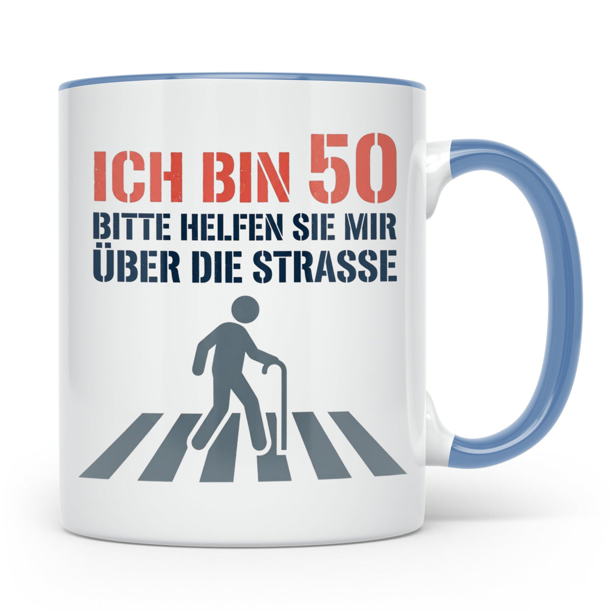 50. Geburtstag Tasse lustig mit Spruch, Geschenkidee für Män – Blau [farbe:blau]