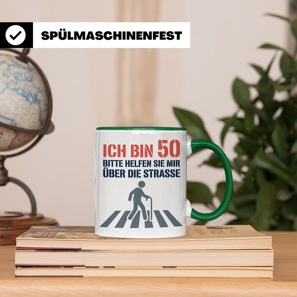 50. Geburtstag Tasse lustig mit Spruch, Geschenkidee für Män – Grün [farbe:grün]