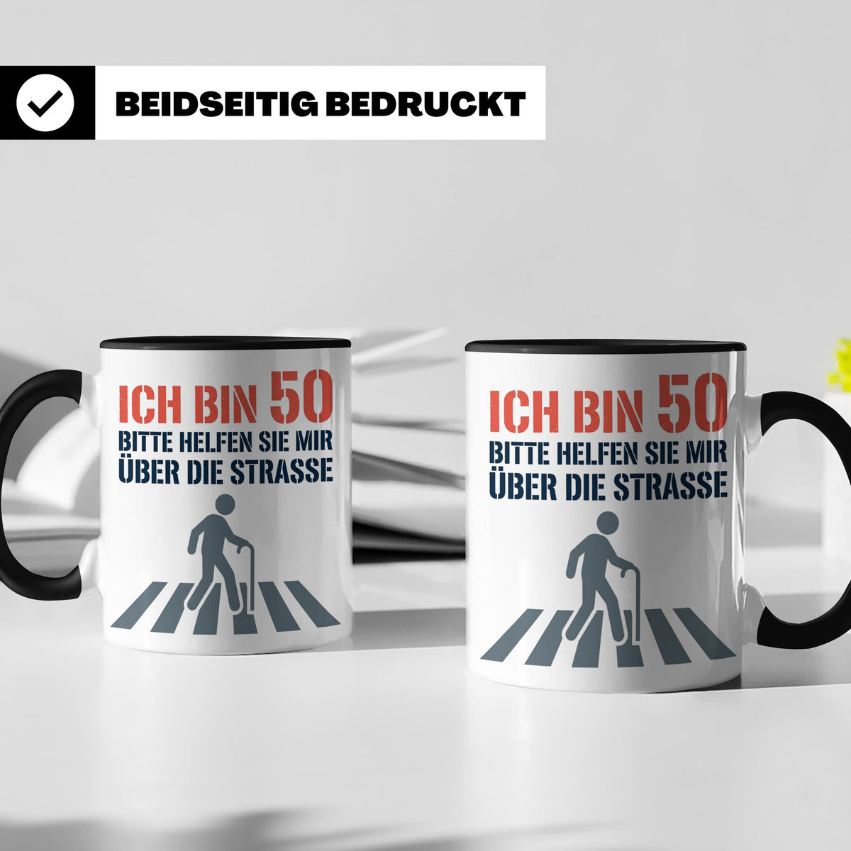 50. Geburtstag Tasse lustig mit Spruch, Geschenkidee für Män – Schwarz [farbe:schwarz]