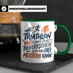 Triathlon Tasse mit Spruch Wieso einen Sport beherrschen, Ge – Grün [farbe:grün]