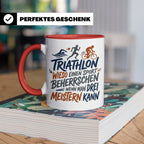 Triathlon Tasse mit Spruch Wieso einen Sport beherrschen, Ge – Rot [farbe:rot]