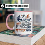 Triathlon Tasse mit Spruch Wieso einen Sport beherrschen, Ge – Rosa [farbe:rosa]