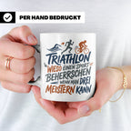 Triathlon Tasse mit Spruch Wieso einen Sport beherrschen, Ge – Weiß [farbe:weiß]