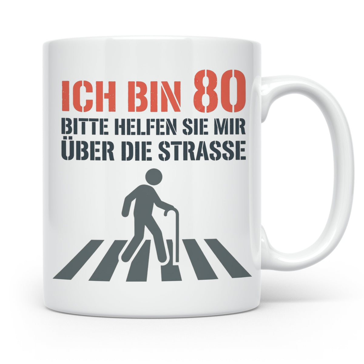 Tasse 80. Geburtstag lustig mit Spruch | Geschenk für Opa, O – Weiß [farbe:weiß]
