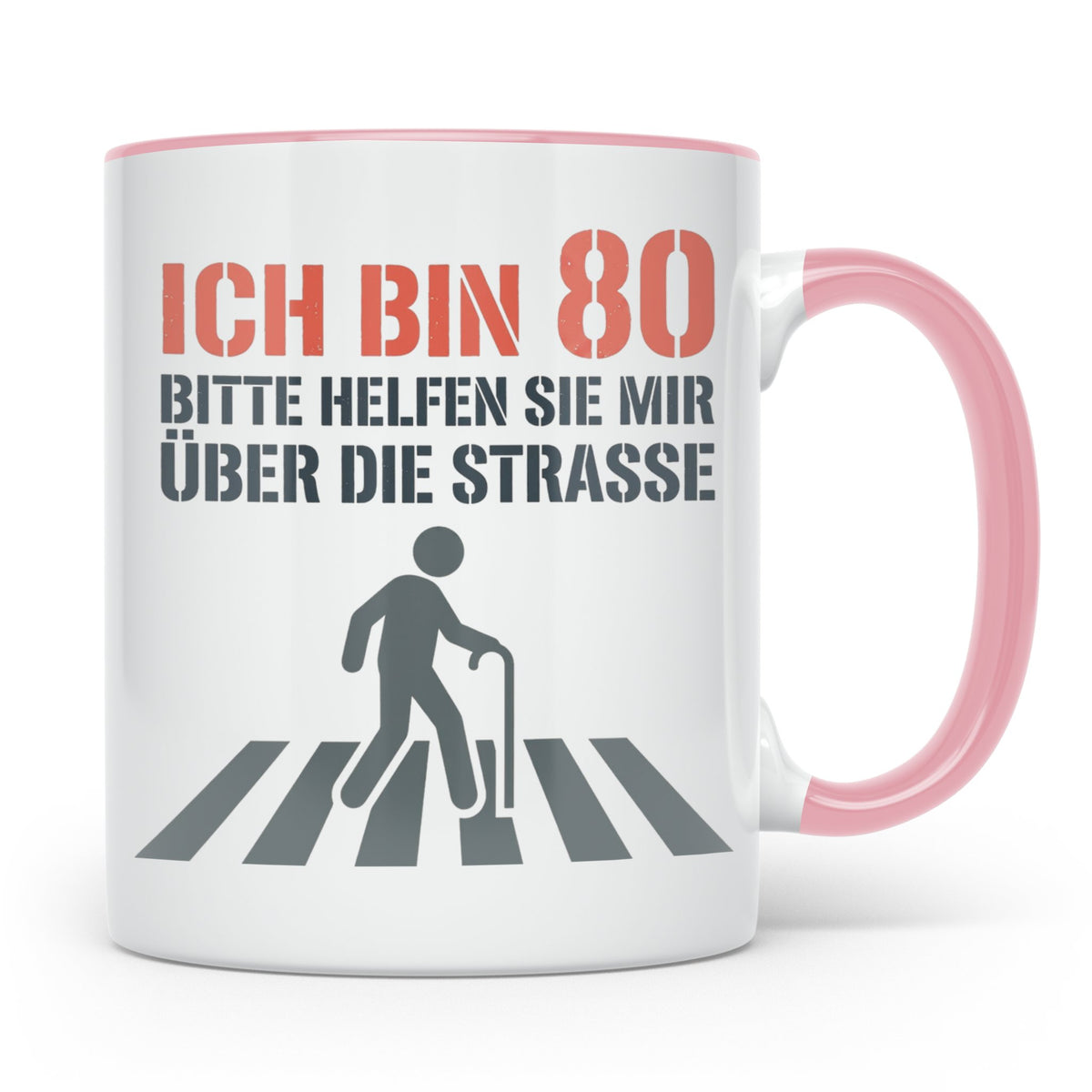 Tasse 80. Geburtstag lustig mit Spruch | Geschenk für Opa, O – Rosa [farbe:rosa]