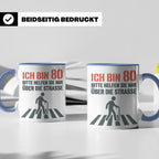 Tasse 80. Geburtstag lustig mit Spruch | Geschenk für Opa, O – Blau [farbe:blau]