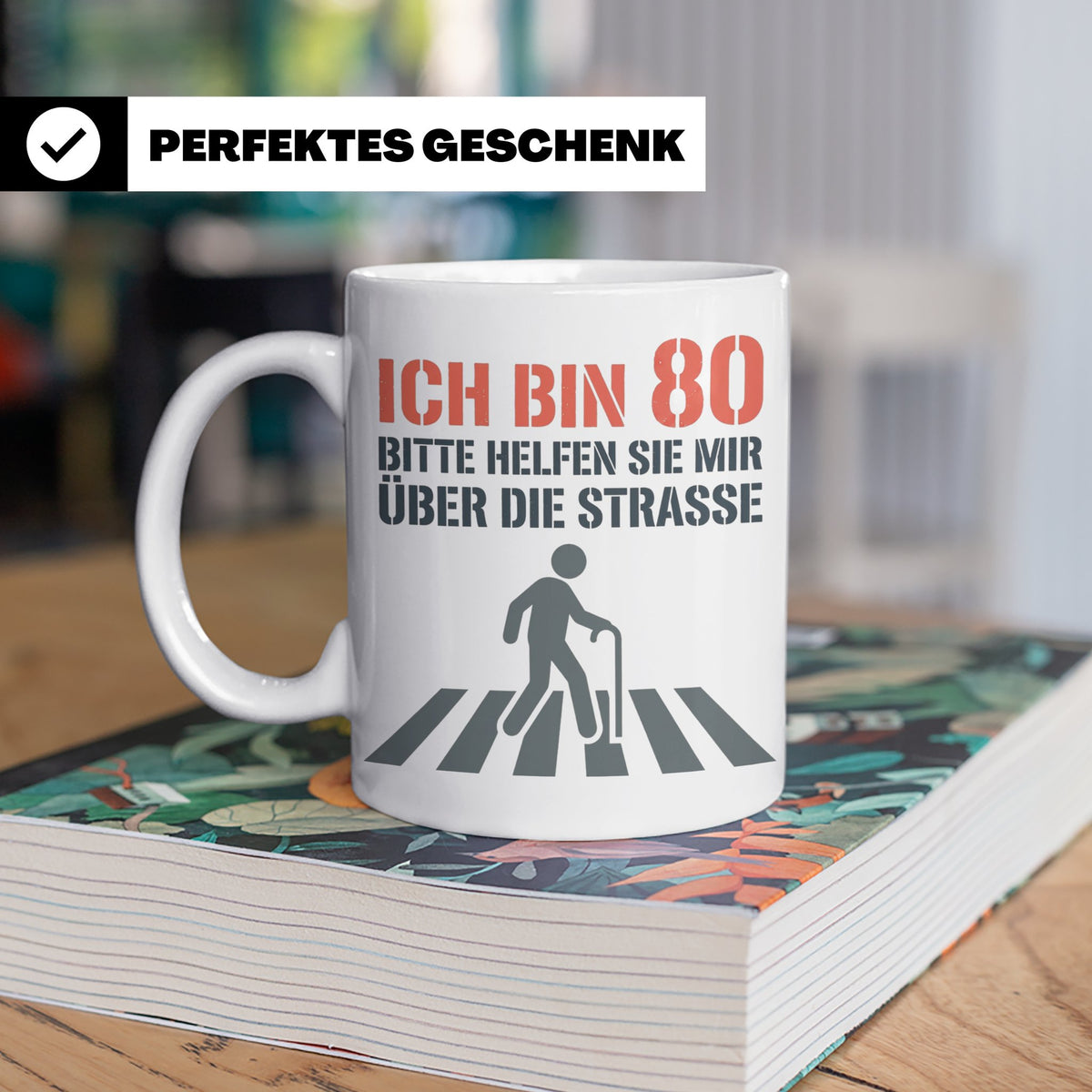 Tasse 80. Geburtstag lustig mit Spruch | Geschenk für Opa, O – Weiß [farbe:weiß]