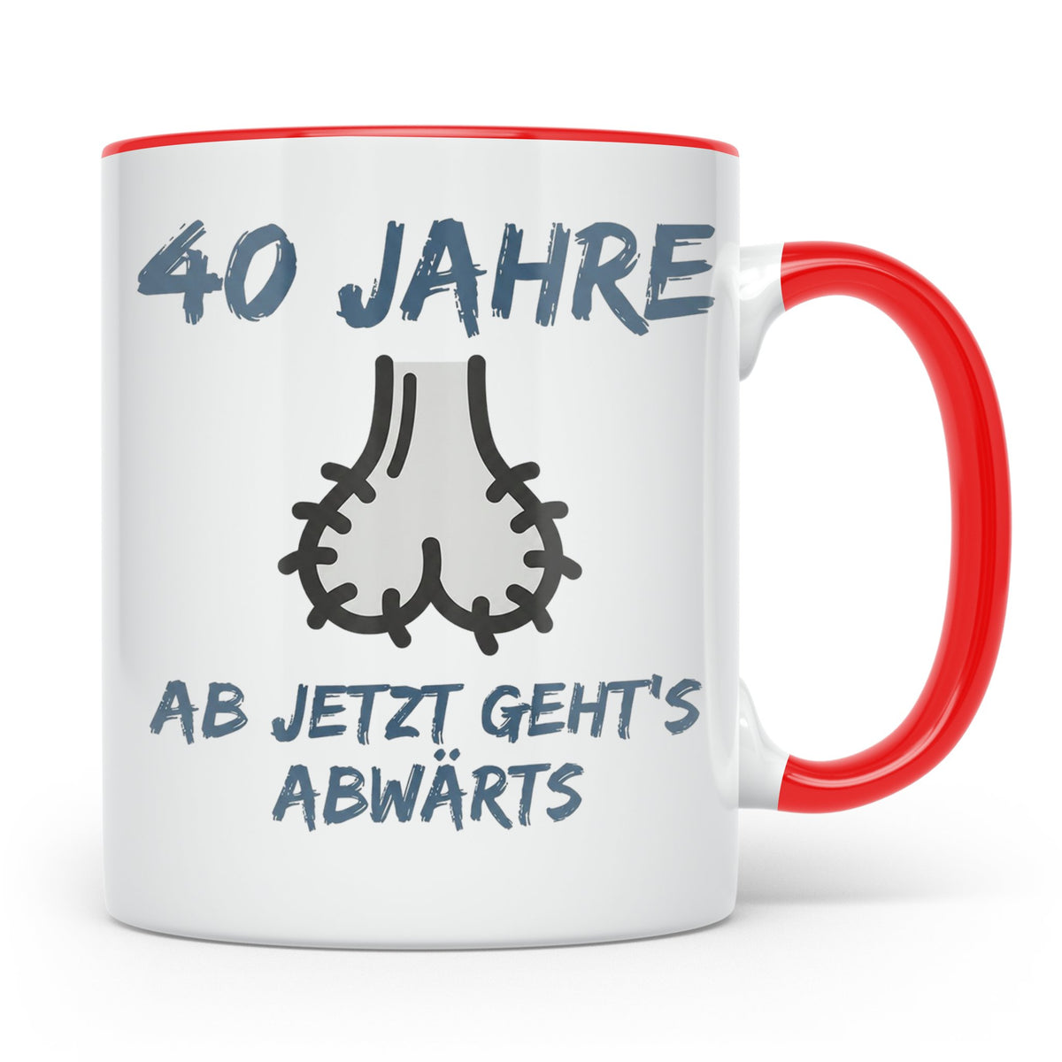 40. Geburtstag Mann Tasse lustig | Geschenkidee Kollege Freu – Rot [farbe:rot]