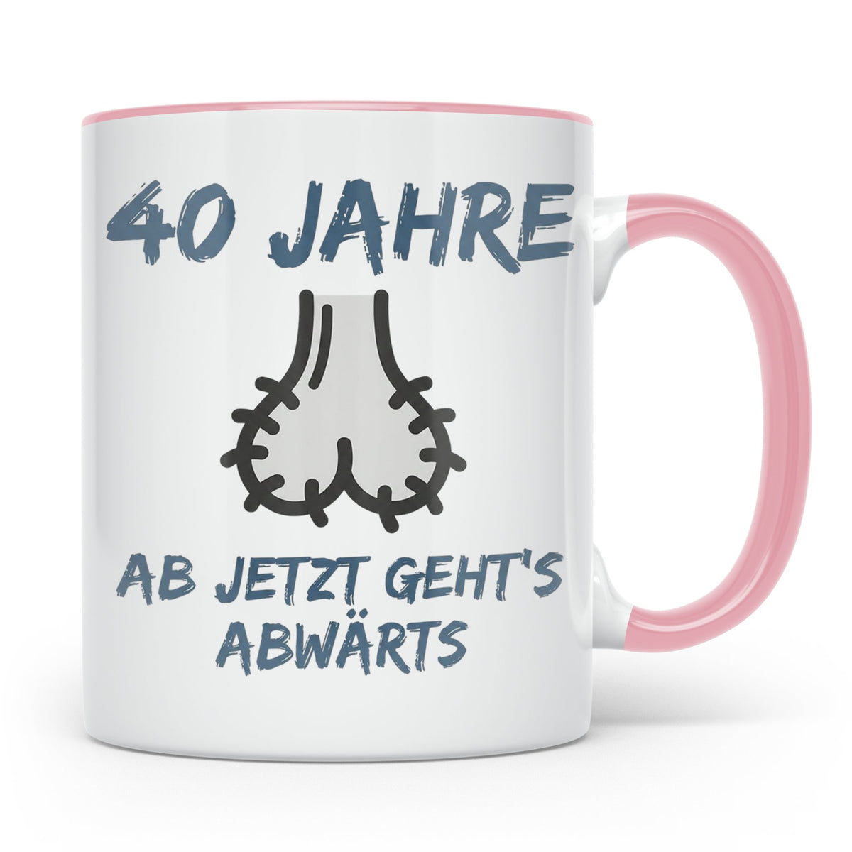 40. Geburtstag Mann Tasse lustig | Geschenkidee Kollege Freu – Rosa [farbe:rosa]