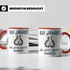 50. Geburtstag Mann Tasse lustig Ab jetzt geht's abwärts Spr – Rot [farbe:rot]