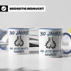 30. Geburtstag Tasse Mann lustig | Ab jetzt geht's abwärts | – Blau [farbe:blau]