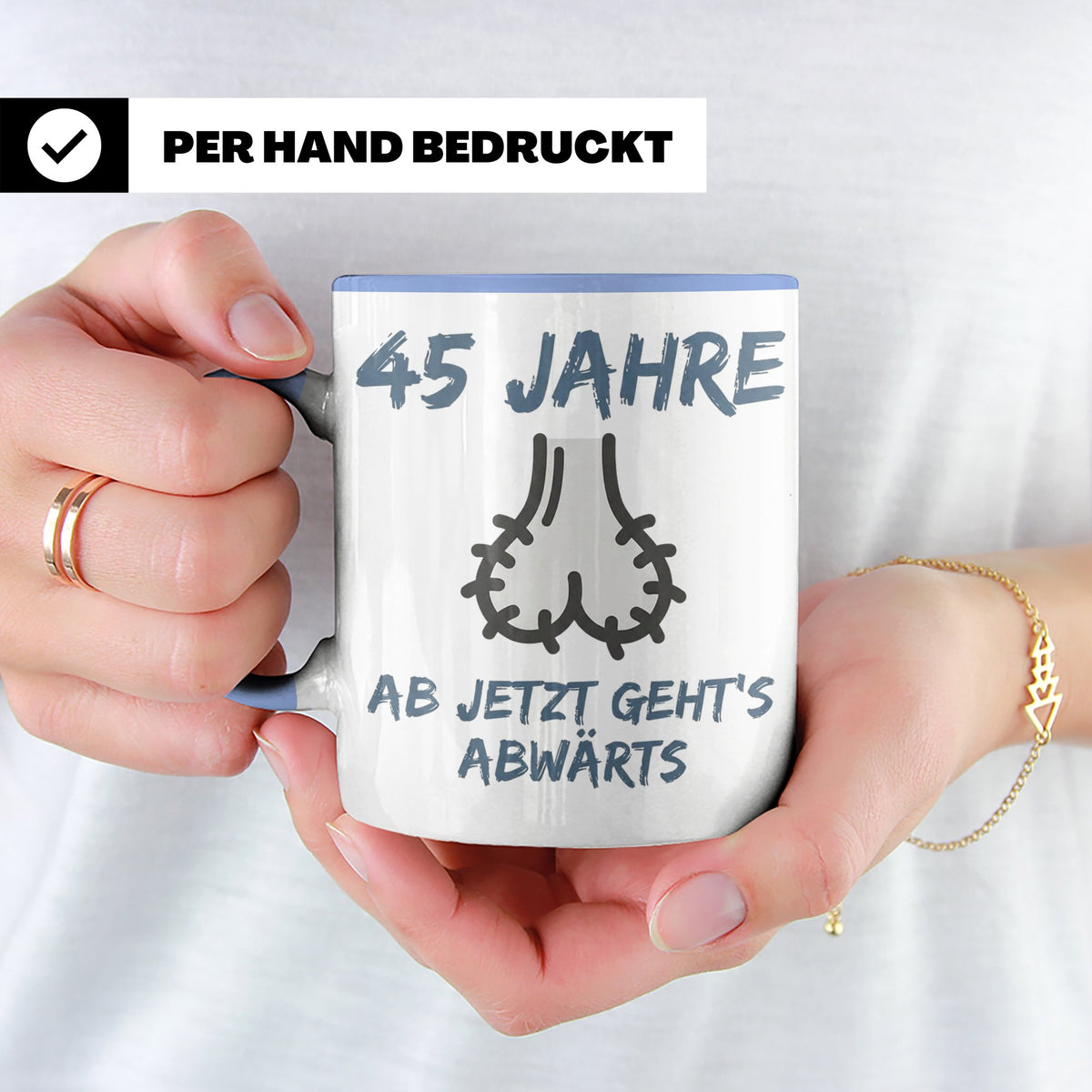 45. Geburtstag Tasse für Männer lustig mit Spruch Ab jetzt g – Blau [farbe:blau]