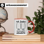 45. Geburtstag Tasse Hängebusen Abwärts Lustiges Geschenk fü – Rot [farbe:rot]