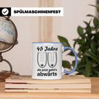 45. Geburtstag Tasse Hängebusen Abwärts Lustiges Geschenk fü – Blau [farbe:blau]