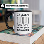45. Geburtstag Tasse Hängebusen Abwärts Lustiges Geschenk fü – Schwarz [farbe:schwarz]