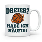 Basketball Tasse Dreier Habe ich häufig, lustiger Spruch für – Weiß [farbe:weiß]