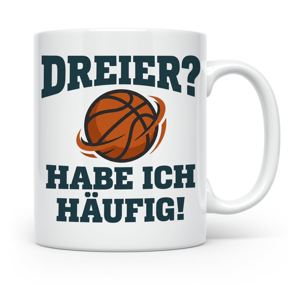 Basketball Tasse Dreier Habe ich häufig, lustiger Spruch für – Weiß [farbe:weiß]