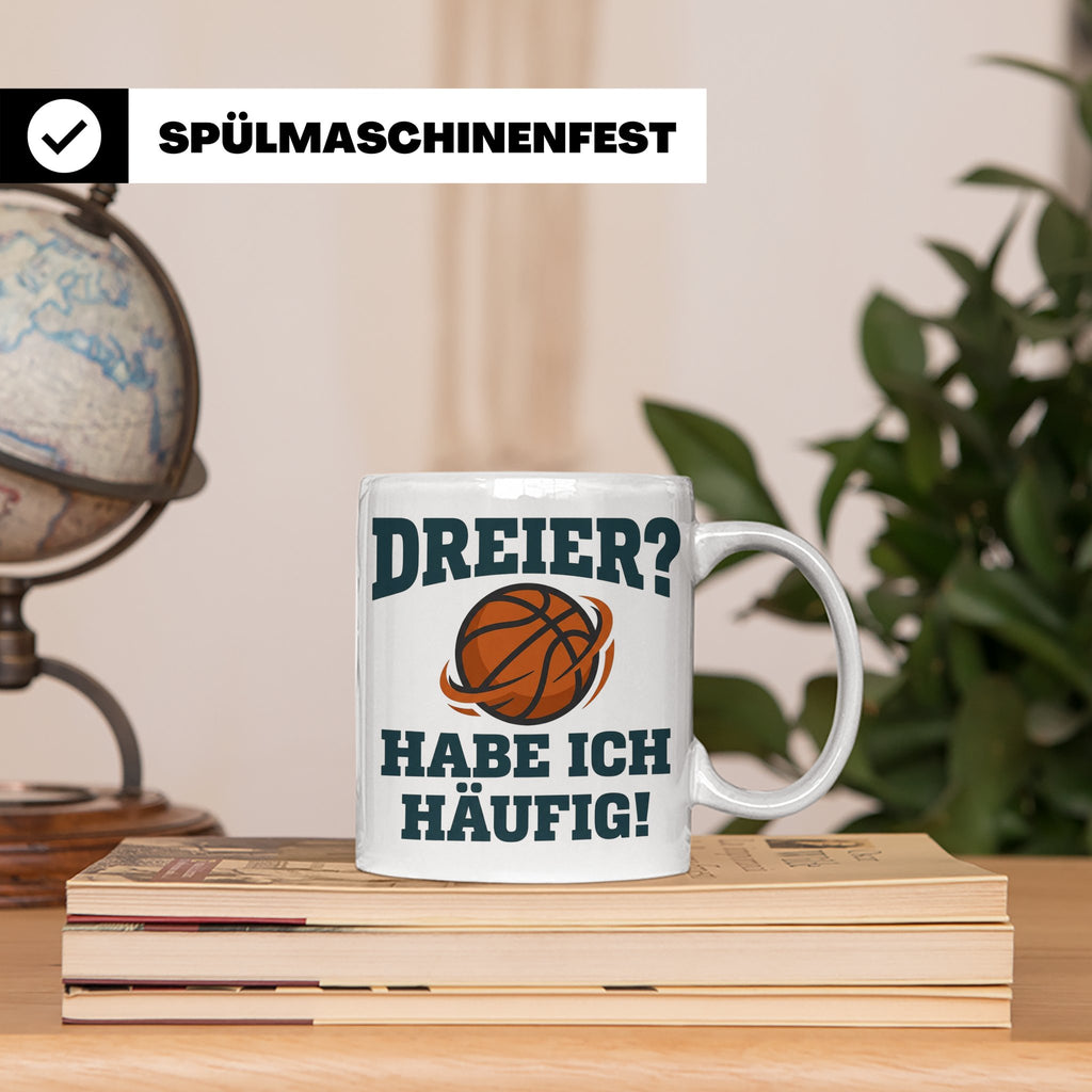 Basketball Tasse Dreier Habe ich häufig, lustiger Spruch für – Weiß [farbe:weiß]