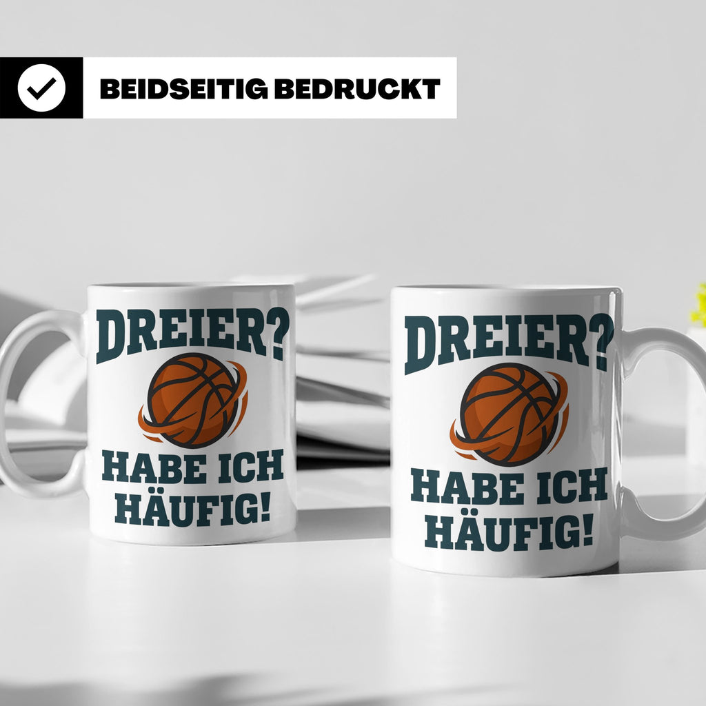 Basketball Tasse Dreier Habe ich häufig, lustiger Spruch für – Weiß [farbe:weiß]