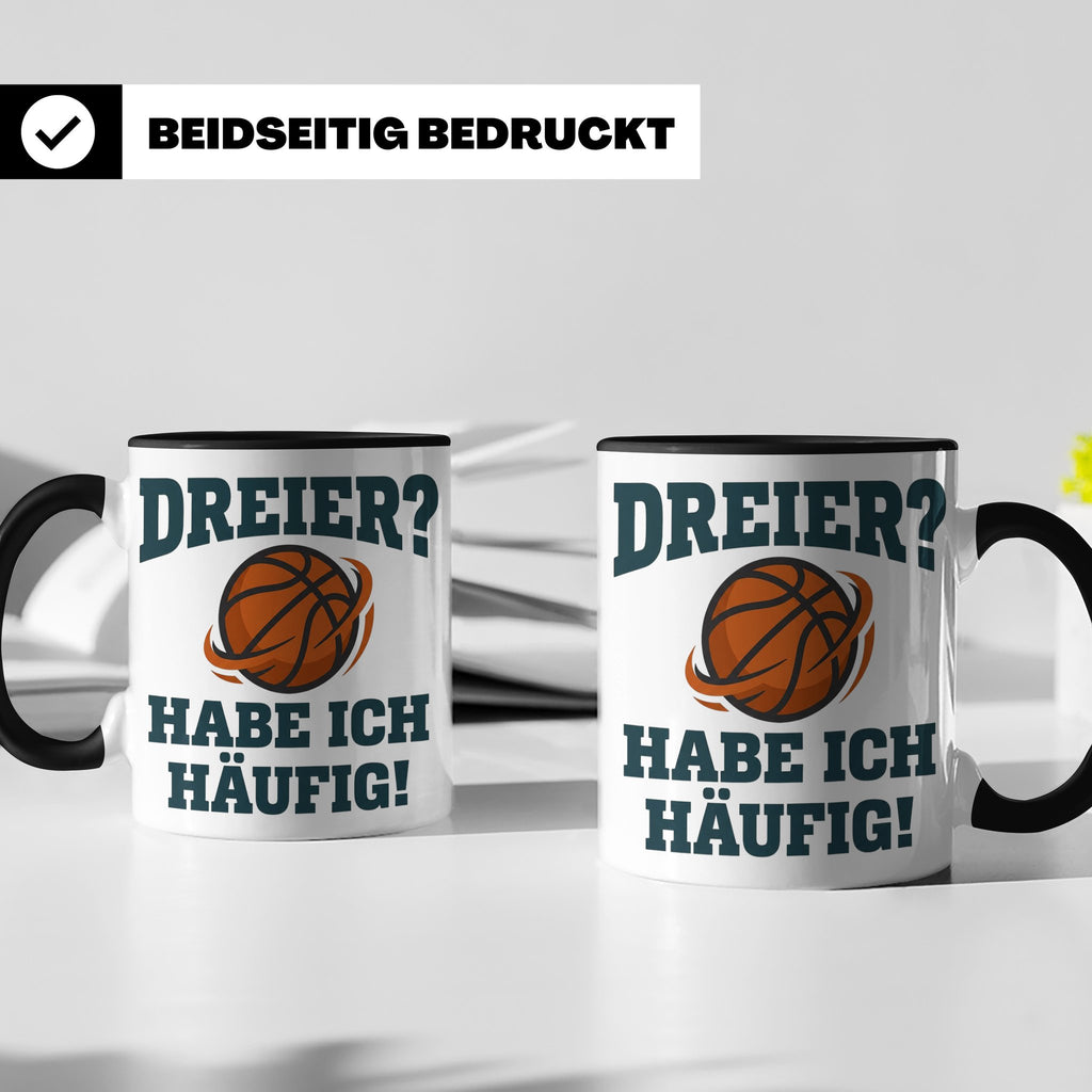 Basketball Tasse Dreier Habe ich häufig, lustiger Spruch für – Schwarz [farbe:schwarz]