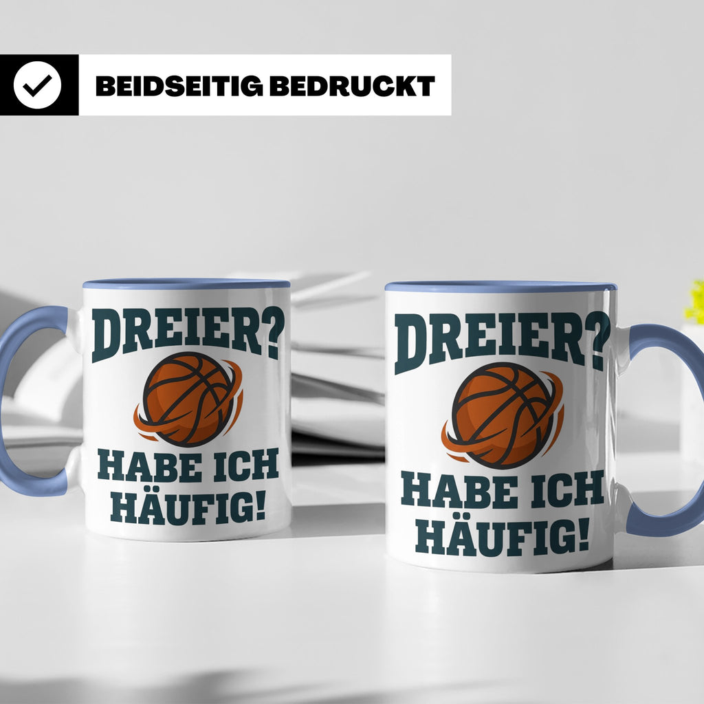 Basketball Tasse Dreier Habe ich häufig, lustiger Spruch für – Blau [farbe:blau]