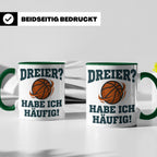 Basketball Tasse Dreier Habe ich häufig, lustiger Spruch für – Grün [farbe:grün]
