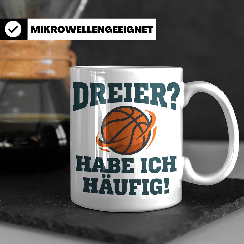 Basketball Tasse Dreier Habe ich häufig, lustiger Spruch für – Weiß [farbe:weiß]