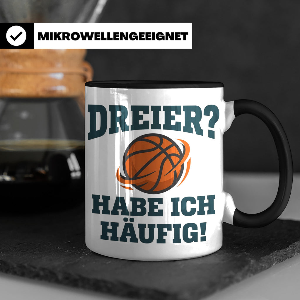 Basketball Tasse Dreier Habe ich häufig, lustiger Spruch für – Schwarz [farbe:schwarz]