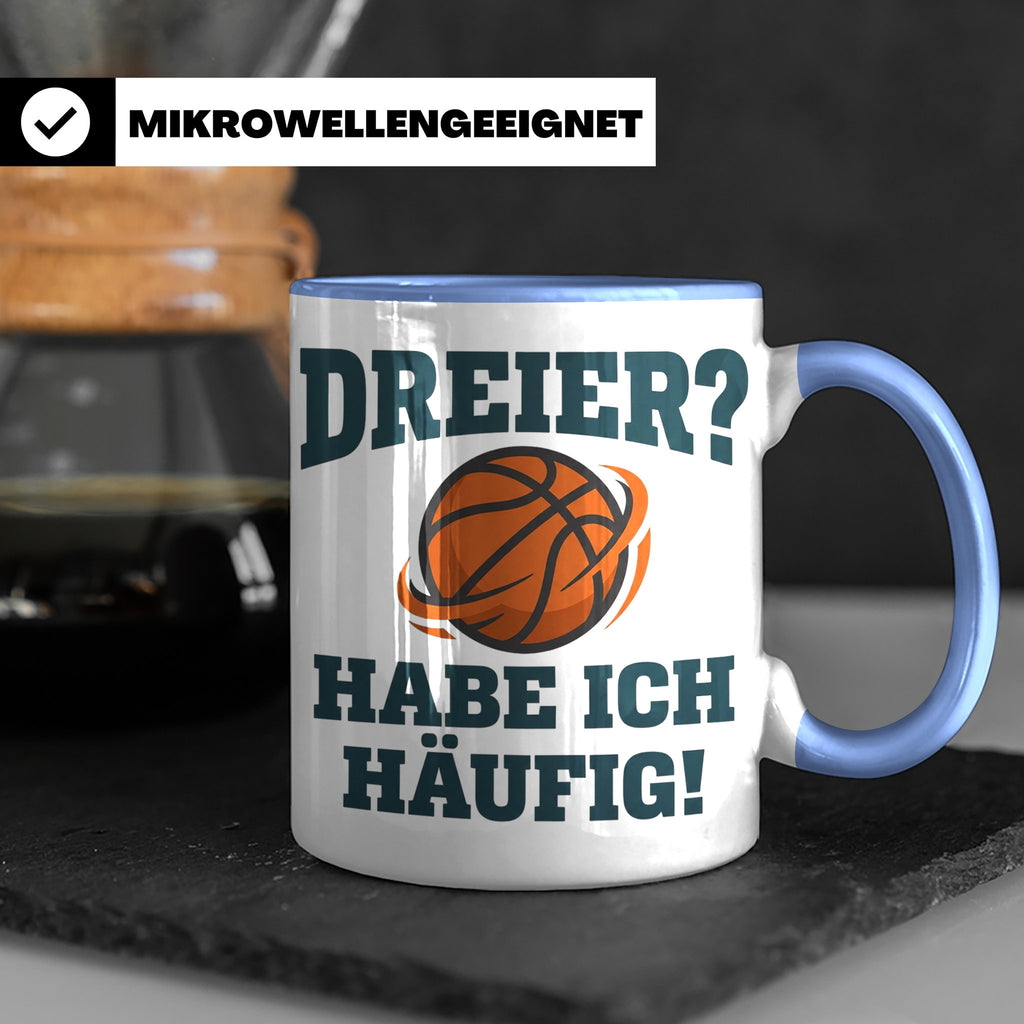 Basketball Tasse Dreier Habe ich häufig, lustiger Spruch für – Blau [farbe:blau]