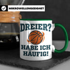 Basketball Tasse Dreier Habe ich häufig, lustiger Spruch für – Grün [farbe:grün]