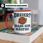 Basketball Tasse Dreier Habe ich häufig, lustiger Spruch für – Rot [farbe:rot]
