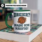 Basketball Tasse Dreier Habe ich häufig, lustiger Spruch für – Grün [farbe:grün]