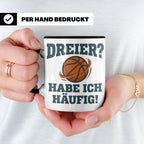 Basketball Tasse Dreier Habe ich häufig, lustiger Spruch für – Schwarz [farbe:schwarz]