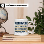 Jugendweihe Tasse für Sohn "Herr Sohn" lustiges Geschenk für – Weiß [farbe:weiß]