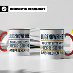 Jugendweihe Tasse für Sohn "Herr Sohn" lustiges Geschenk für – Rot [farbe:rot]