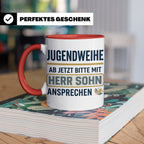 Jugendweihe Tasse für Sohn "Herr Sohn" lustiges Geschenk für – Rot [farbe:rot]