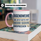 Jugendweihe Tasse für Sohn "Herr Sohn" lustiges Geschenk für – Rosa [farbe:rosa]