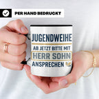 Jugendweihe Tasse für Sohn "Herr Sohn" lustiges Geschenk für – Schwarz [farbe:schwarz]