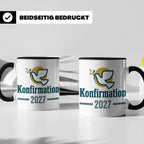 Konfirmation 2027 Tasse mit Taube, Geschenk für Konfirmand & – Schwarz [farbe:schwarz]
