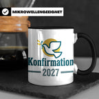 Konfirmation 2027 Tasse mit Taube, Geschenk für Konfirmand & – Schwarz [farbe:schwarz]